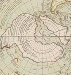 Carte de l'Antarctique dressée par le cartographe français Philippe Buache en 1739